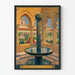 Póster vintage de la fuente de Monreale en Palermo