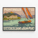 Póster vintage Montreux Gran Hotel Excelsior y Bon-Port Lac Léman Suiza — cuadro enmarcado en la pared