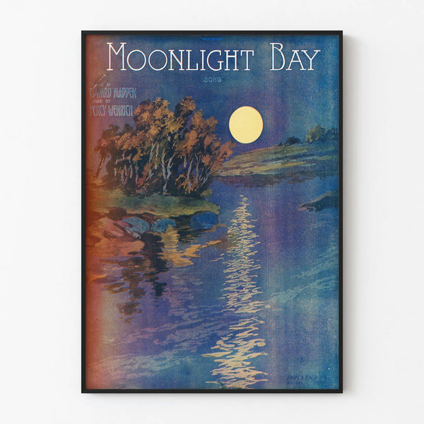 Póster de decoración mural Bahía de la Luz de la Luna a la luz de la luna