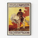 Póster vintage ilustrado de Napoleón a caballo