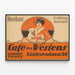 Vintage Poster Café des Westens Neubau Opening — framed artwork on a wall