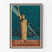 Póster vintage del horizonte de Nueva York y la Estatua de la Libertad