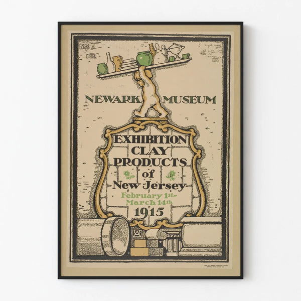 Póster de exposición Newark Museum - Productos en arcilla de Nueva Jersey 1915
