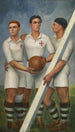 Tres futbolistas con boina - Ángel Zárraga — vista de la obra