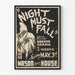 Póster vintage Night Must Fall - Teatro y Drama de Terror