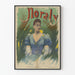 Póster vintage de Noraly retrato elegante de mujer con vestido azul