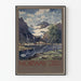 Póster vintage paisaje Noruega verano montañas y fiordo