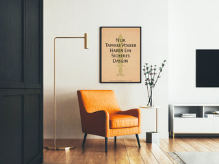 Vintage wall poster with quote about courage and determination