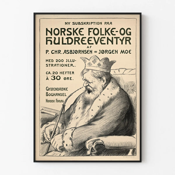 Póster vintage de cuentos y leyendas noruegas