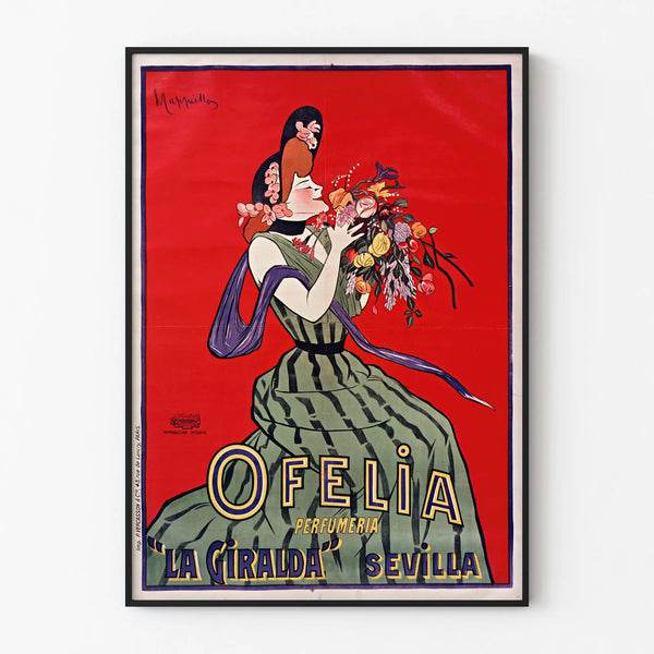 Vintage poster of Ofelia Perfumeria La Giralda Seville wall decoration