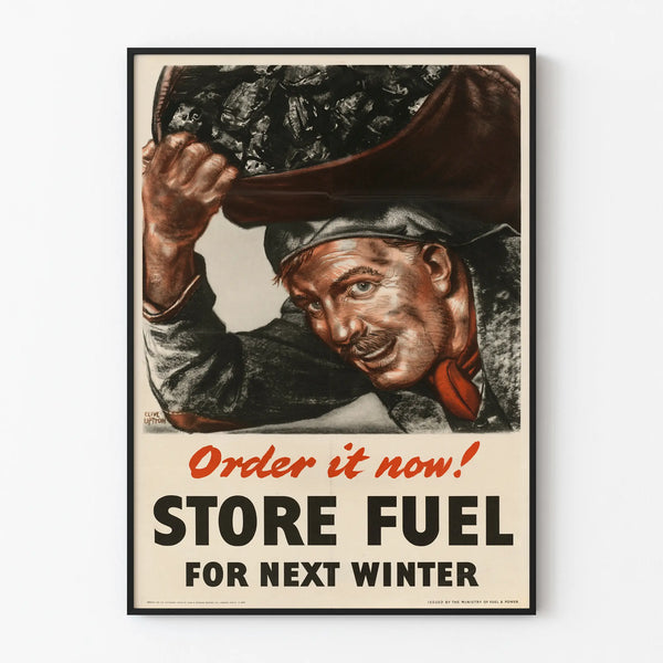 Póster vintage Encarga carbón para el invierno