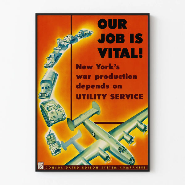 Póster Vintage Nuestro trabajo es vital - Decoración mural retro industrial