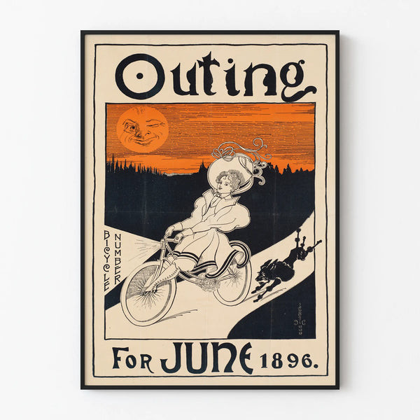 Póster vintage Paseo en bicicleta junio de 1896
