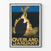 Vintage poster Overland January at the campfire