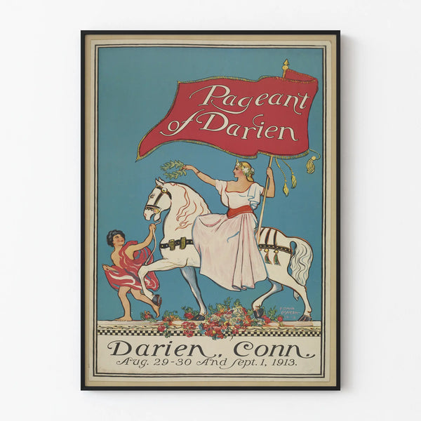 Vintage Poster Pageant of Darien 1913 - Retro Wall Decoration