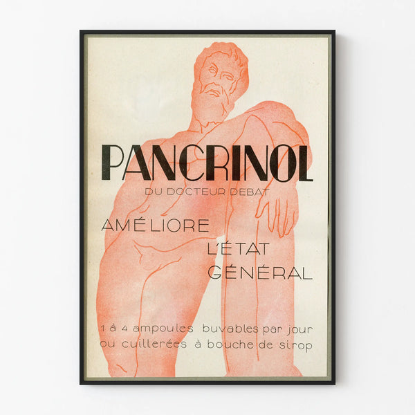 Póster vintage Pancrinol - Decoración mural médica retro