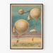 Póster vintage de paracaidismo y globos aerostáticos