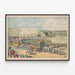 Circus Parade Poster with Lion in Cage on Cart — framed artwork on a wall