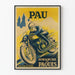 Póster vintage del club de motos de Béarn Pau Domingo de Pascua
