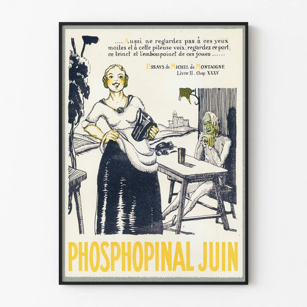 Póster vintage de publicidad Phosphopinal junio decorativo