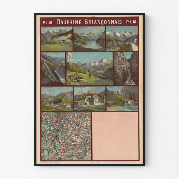 Vintage poster P.L.M. Dauphiné Briançonnais Alpes - Wall decoration poster mountain