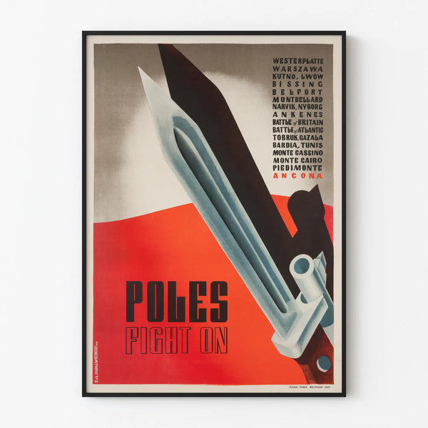Póster de propaganda polaco 'Polacos luchan' para decoración de paredes