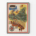 Póster Mapa Ilustrado de Polonia con Trajes Tradicionales y Símbolos Regionales