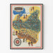 Póster de mapa ilustrado tradicional de Polonia vintage