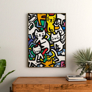 Tableau Pop Art  - Danse des Félins | Reproduction Tableau Décoration murale affiche copie
