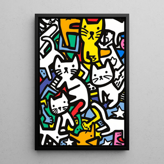 Tableau Pop Art  - Danse des Félins | Reproduction Tableau Décoration murale affiche copie