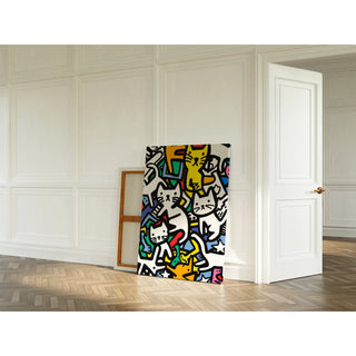 Tableau Pop Art  - Danse des Félins | Reproduction Tableau Décoration murale affiche copie