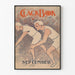Póster vintage de dos atletas en la salida de una carrera