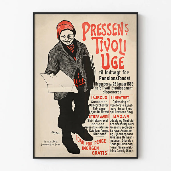Póster vintage Tivoli 1899 decoración de pared