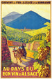Póster Vinos de Alsacia Vintage