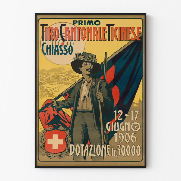 Póster vintage Tiro Cantonale Ticinese Chiasso 1906