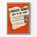 Póster vintage Private Scrap va al frente