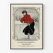 Póster vintage de patinaje en tinta Queen City Half-Tone Black y Rojo Oriental