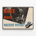 Póster vintage industrial de Rags Make Machine Wipers — cuadro enmarcado en la pared