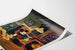 Póster de decoración mural Mickey Mouse leyendo junto a la chimenea