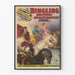 Póster vintage de los cursos del circo Ringling Brothers en el hipódromo romano