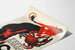 Póster artístico vintage AHIGA con ilustración en rojo y negro