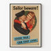 Póster vintage Sailor Beware - Decoración mural retro marítima