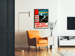 Vintage Military Poster Fuel Economy for Battle
