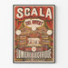 Póster vintage Scala sala iluminada con luz eléctrica