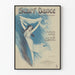 Póster vintage de bufanda, danza, paso de encajes, piano en solitario