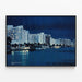 Póster Skyline Nocturno de Miami Beach — cuadro enmarcado en la pared