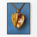 Vintage Poster Heart Medallion Necklace with Gold Solucamphre