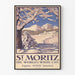 Póster vintage de St Moritz Ville Blanche d'Engadine