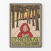 Póster vintage de Navidad San Nicolás con niño con abrigo rojo