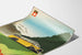 Póster vintage de autobús postal suizo Alpes